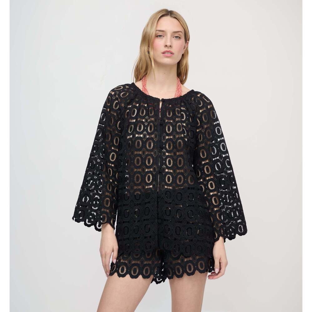Hill House Home The Kaya Short - Black Broderie Size XLBlack Broderie / XL
